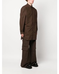 dunkelbraunes Langarmhemd von Rick Owens