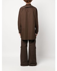 dunkelbraunes Langarmhemd von Rick Owens