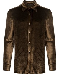dunkelbraunes Langarmhemd von Tom Ford