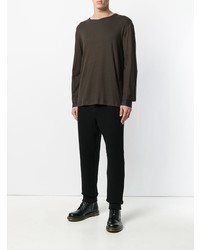 dunkelbraunes Langarmshirt von Chalayan