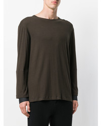 dunkelbraunes Langarmshirt von Chalayan