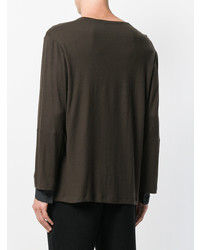 dunkelbraunes Langarmshirt von Chalayan