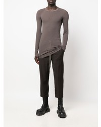 dunkelbraunes Langarmshirt von Rick Owens