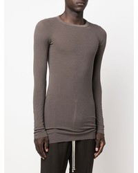 dunkelbraunes Langarmshirt von Rick Owens