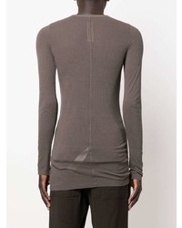 dunkelbraunes Langarmshirt von Rick Owens