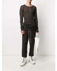 dunkelbraunes Langarmshirt von Rick Owens