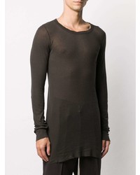 dunkelbraunes Langarmshirt von Rick Owens