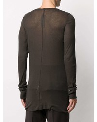 dunkelbraunes Langarmshirt von Rick Owens