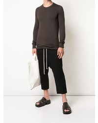 dunkelbraunes Langarmshirt von Rick Owens