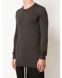 dunkelbraunes Langarmshirt von Rick Owens