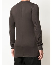 dunkelbraunes Langarmshirt von Rick Owens