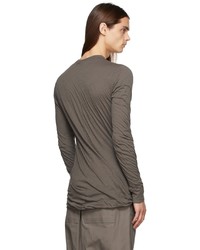 dunkelbraunes Langarmshirt von Rick Owens