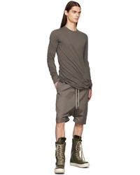 dunkelbraunes Langarmshirt von Rick Owens