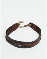 dunkelbraunes Lederarmband von Asos