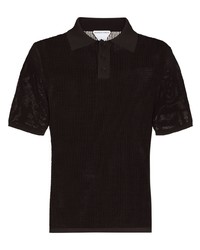 dunkelbraunes Polohemd aus Netzstoff von Bottega Veneta
