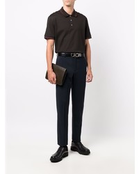 dunkelbraunes Polohemd von Salvatore Ferragamo