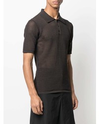 dunkelbraunes Polohemd von Bottega Veneta