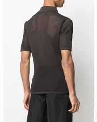 dunkelbraunes Polohemd von Bottega Veneta