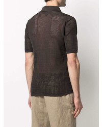 dunkelbraunes Polohemd von Bottega Veneta