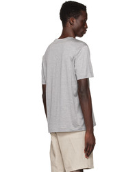 dunkelbraunes Seide T-Shirt mit einem Rundhalsausschnitt von Brioni