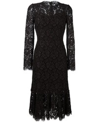 dunkelbraunes Spitzekleid von Dolce & Gabbana
