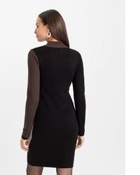 dunkelbraunes Strick Etuikleid von bonprix