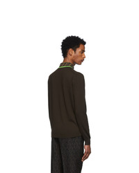 dunkelbraunes Strick Sweatshirt von Fendi