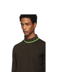 dunkelbraunes Strick Sweatshirt von Fendi
