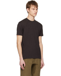 dunkelbraunes Strick T-Shirt mit einem Rundhalsausschnitt von Tom Ford