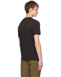 dunkelbraunes Strick T-Shirt mit einem Rundhalsausschnitt von Tom Ford