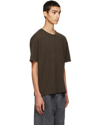 dunkelbraunes Strick T-Shirt mit einem Rundhalsausschnitt von mfpen