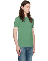 dunkelbraunes Strick T-Shirt mit einem Rundhalsausschnitt von Zegna