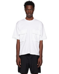 dunkelbraunes Strick T-Shirt mit einem Rundhalsausschnitt von Sacai