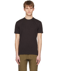 dunkelbraunes Strick T-Shirt mit einem Rundhalsausschnitt von Tom Ford