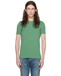 dunkelbraunes Strick T-Shirt mit einem Rundhalsausschnitt von Zegna