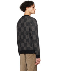 dunkelbraunes Sweatshirt mit Karomuster von Ps By Paul Smith