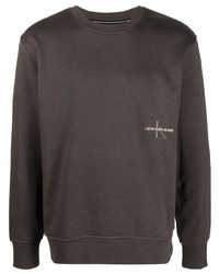 dunkelbraunes Sweatshirt von Calvin Klein Jeans