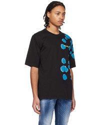 dunkelbraunes Mit Batikmuster T-Shirt mit einem Rundhalsausschnitt von DSQUARED2