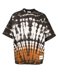 dunkelbraunes Mit Batikmuster T-Shirt mit einem Rundhalsausschnitt von Jil Sander