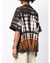 dunkelbraunes Mit Batikmuster T-Shirt mit einem Rundhalsausschnitt von Jil Sander