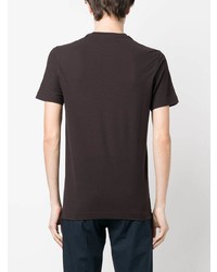 dunkelbraunes T-Shirt mit einem Rundhalsausschnitt von Zanone