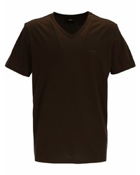 dunkelbraunes T-Shirt mit einem Rundhalsausschnitt von BOSS HUGO BOSS