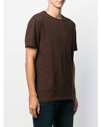 dunkelbraunes T-Shirt mit einem Rundhalsausschnitt von Bellerose