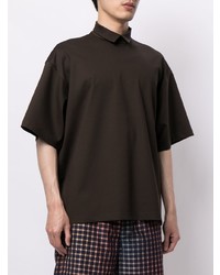 dunkelbraunes T-Shirt mit einem Rundhalsausschnitt von Kolor