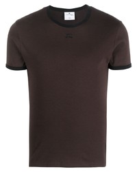dunkelbraunes T-Shirt mit einem Rundhalsausschnitt von Courrèges
