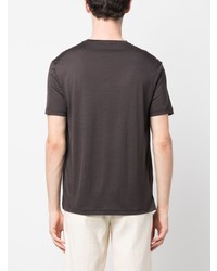 dunkelbraunes T-Shirt mit einem Rundhalsausschnitt von Xacus