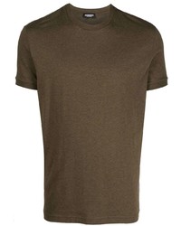 dunkelbraunes T-Shirt mit einem Rundhalsausschnitt von DSQUARED2