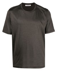 dunkelbraunes T-Shirt mit einem Rundhalsausschnitt von Fileria