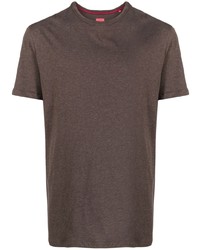 dunkelbraunes T-Shirt mit einem Rundhalsausschnitt von Isaia