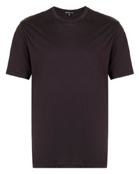dunkelbraunes T-Shirt mit einem Rundhalsausschnitt von James Perse